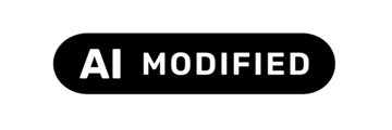 EU-Icon mit der Aufschrift AI MODIFIED in einer schwarzen Pille